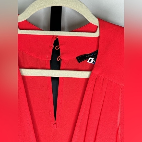 BCBGMaxazria Women’s Halter Romper Tangier Orange – Elastic Waist with Pockets - Picture 2 of 8